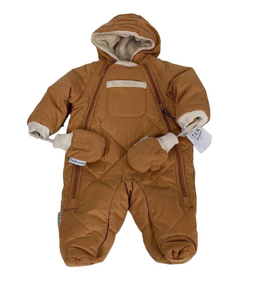 Baby Product 7 A.M. Enfant | 7 A.M. Enfant Benji Snowsuit Bebe, 3-6M, Cognac