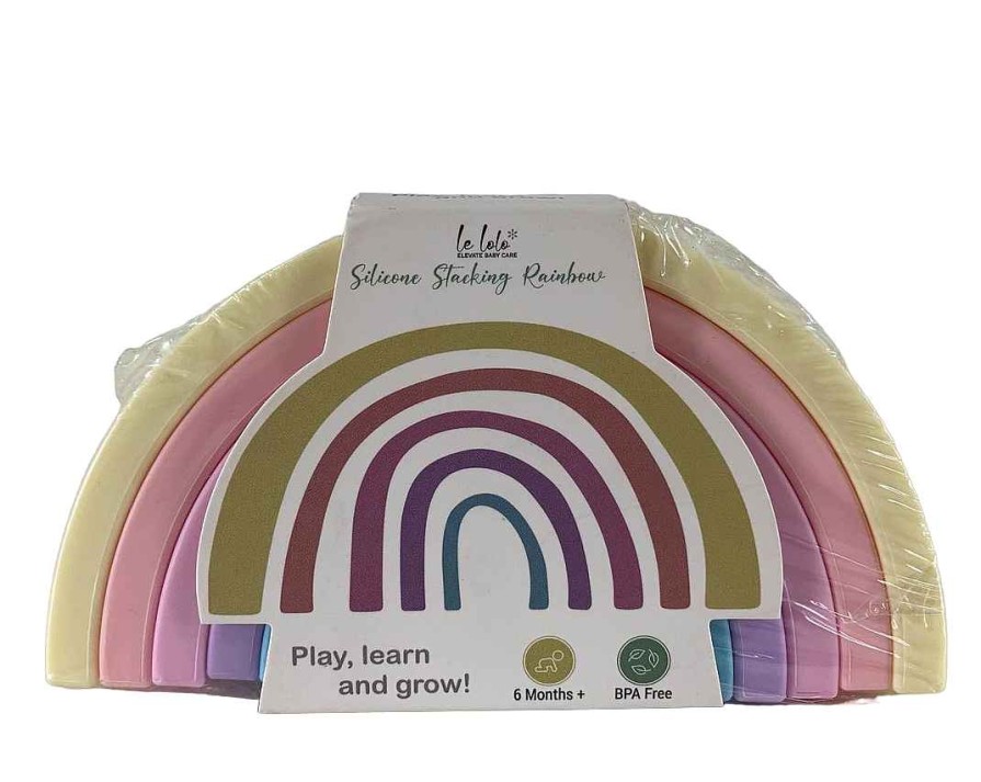 Baby Product Le Lolo By Anpei | Le Lolo By Anpei Silicone Stacking Rainbow, Pastel