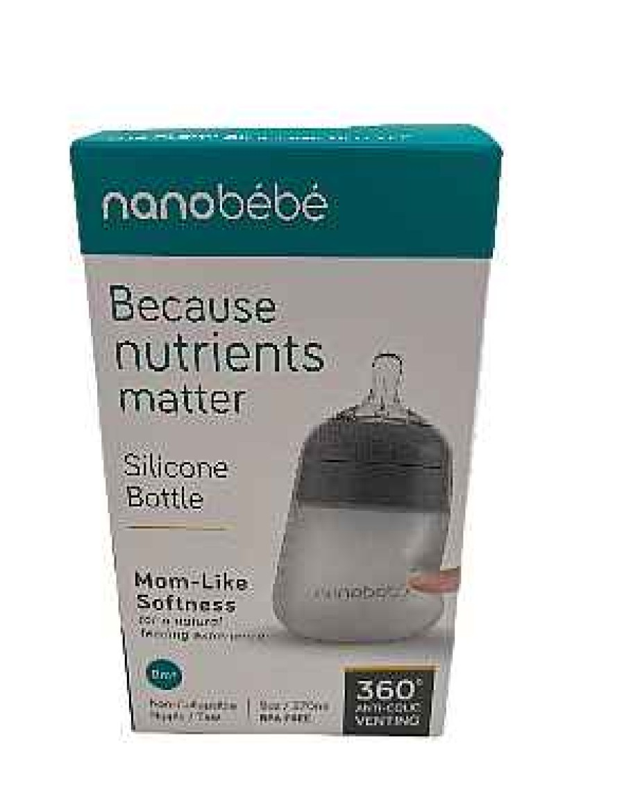 Baby Product Nanobébé | Nanobebe Flexy Silicone Baby Bottle, 9Oz, Grey