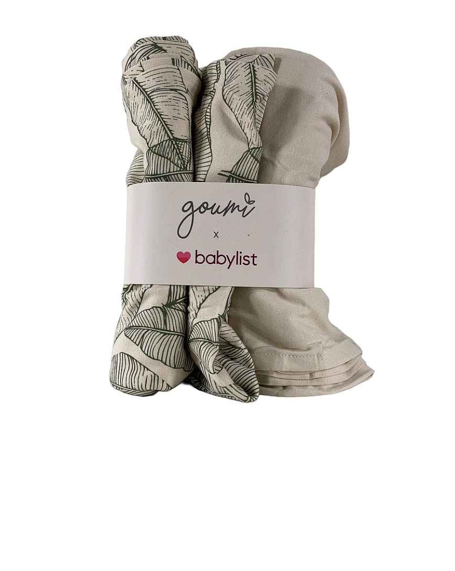 Baby Product Goumikids | Goumikids Bamboo Organic Cotton Swaddles 2Pack, Banana Leaf + Oat