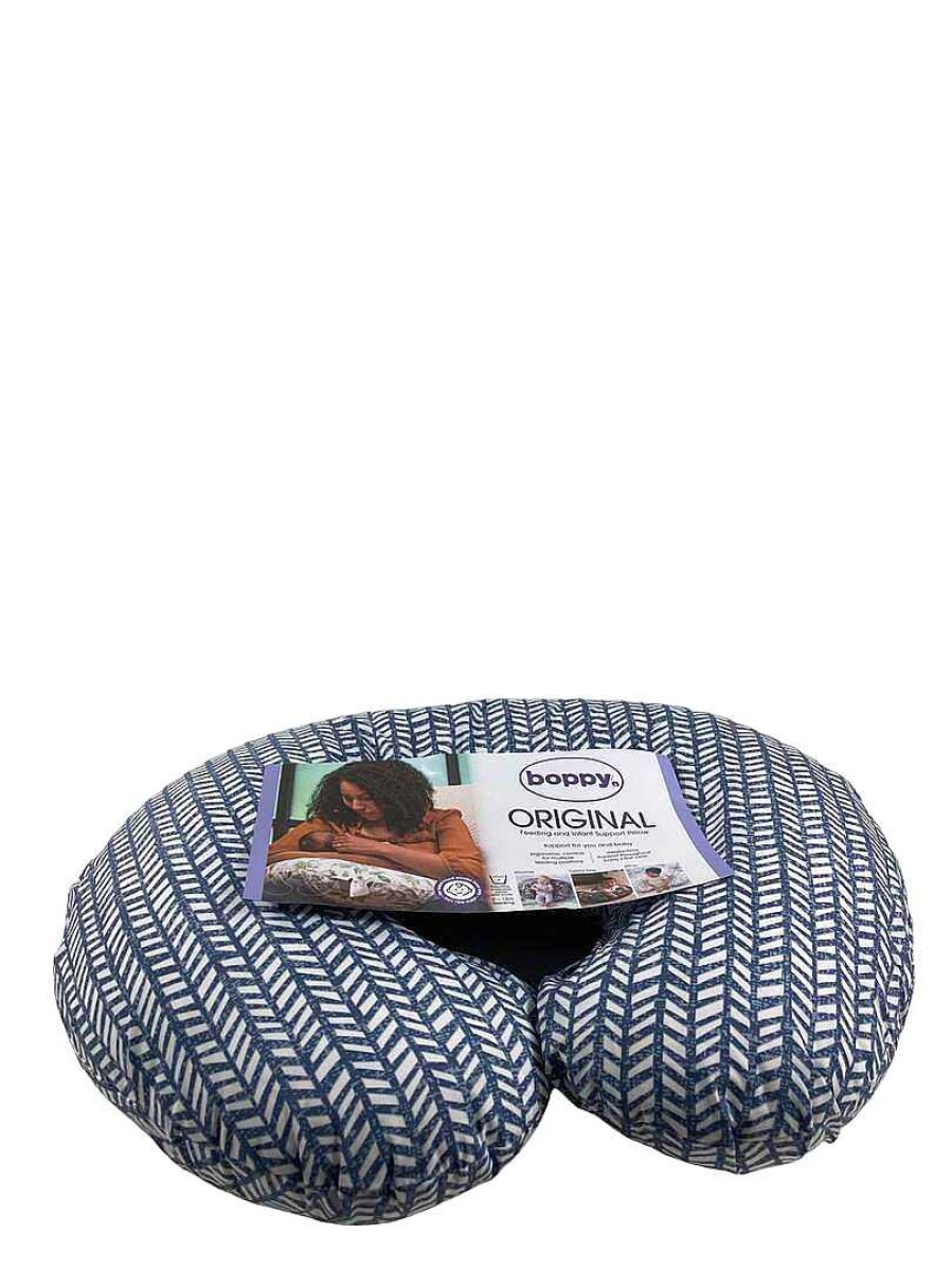 Baby Product Boppy | Boppy Nursing And Infant Support Pillow, Blue Harringbone