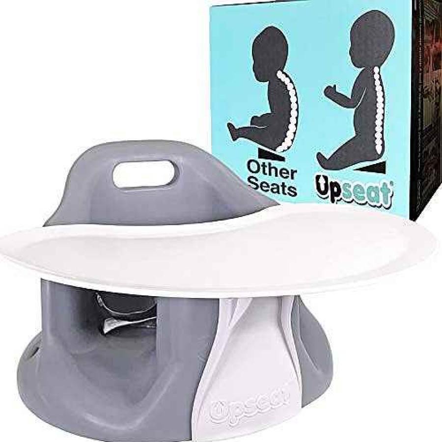 Baby Product Upseat | Upseat Baby Floor Chair And Booster Seat With Tray, Grey