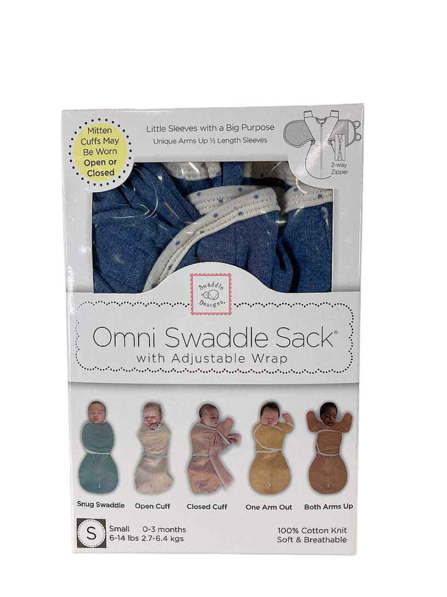 Baby Product Swaddle Designs | Swaddle Designs Omni Swaddle Sack With Wrap, Small, Heathered Denim