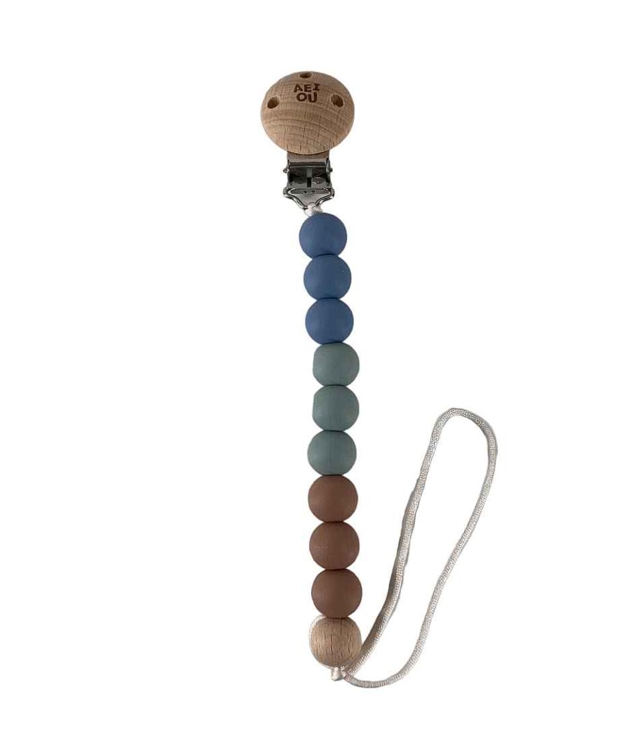 Baby Product AEIOU | Aeiou Silicone Pacifier Clip, Sky Multi