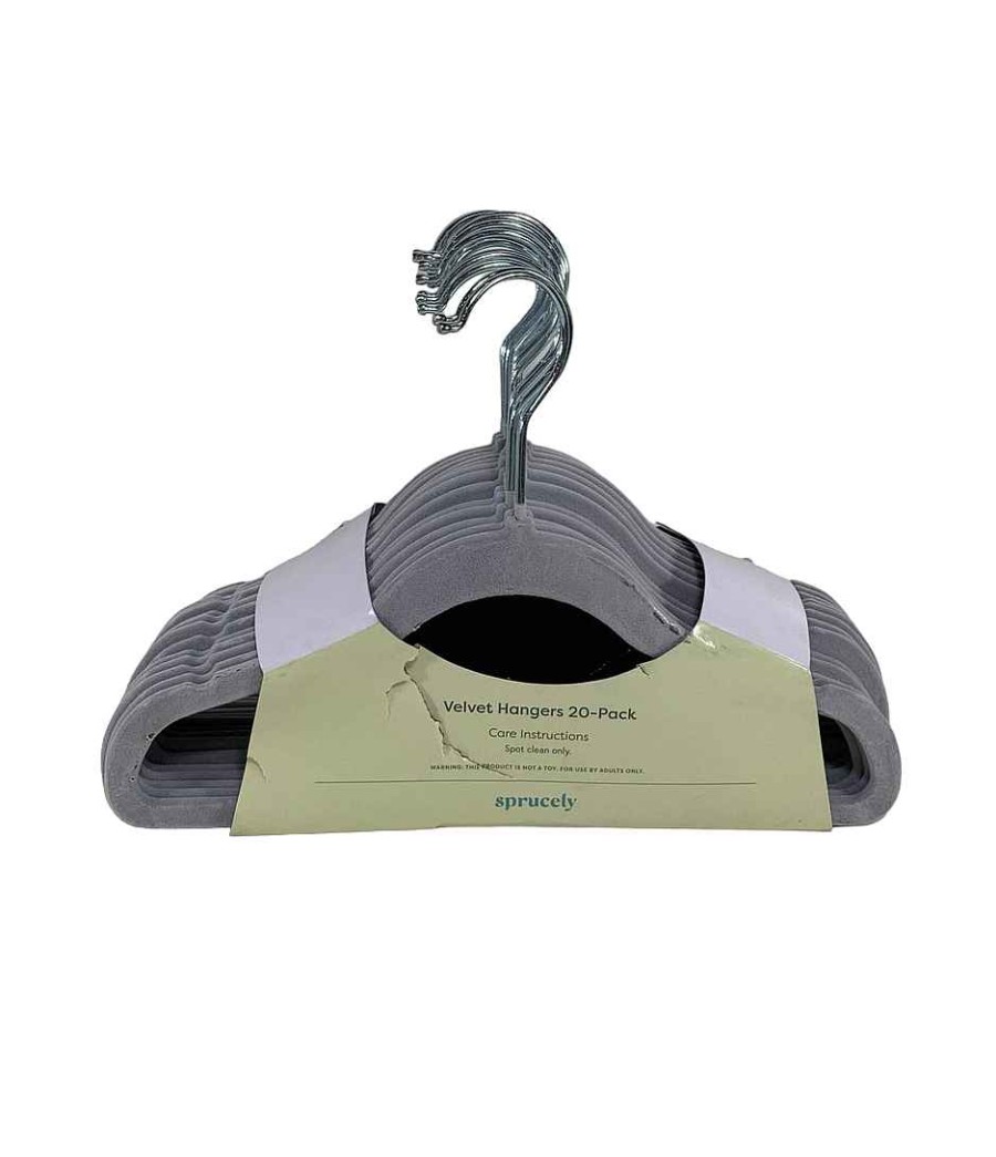 Baby Product Sprucely | Sprucely Velvet Hangers 20 Pack, Grey