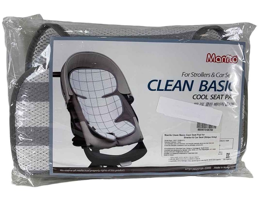 Baby Product Manito | Manito Clean Basic Cool Seat Pad, Stripe Grey