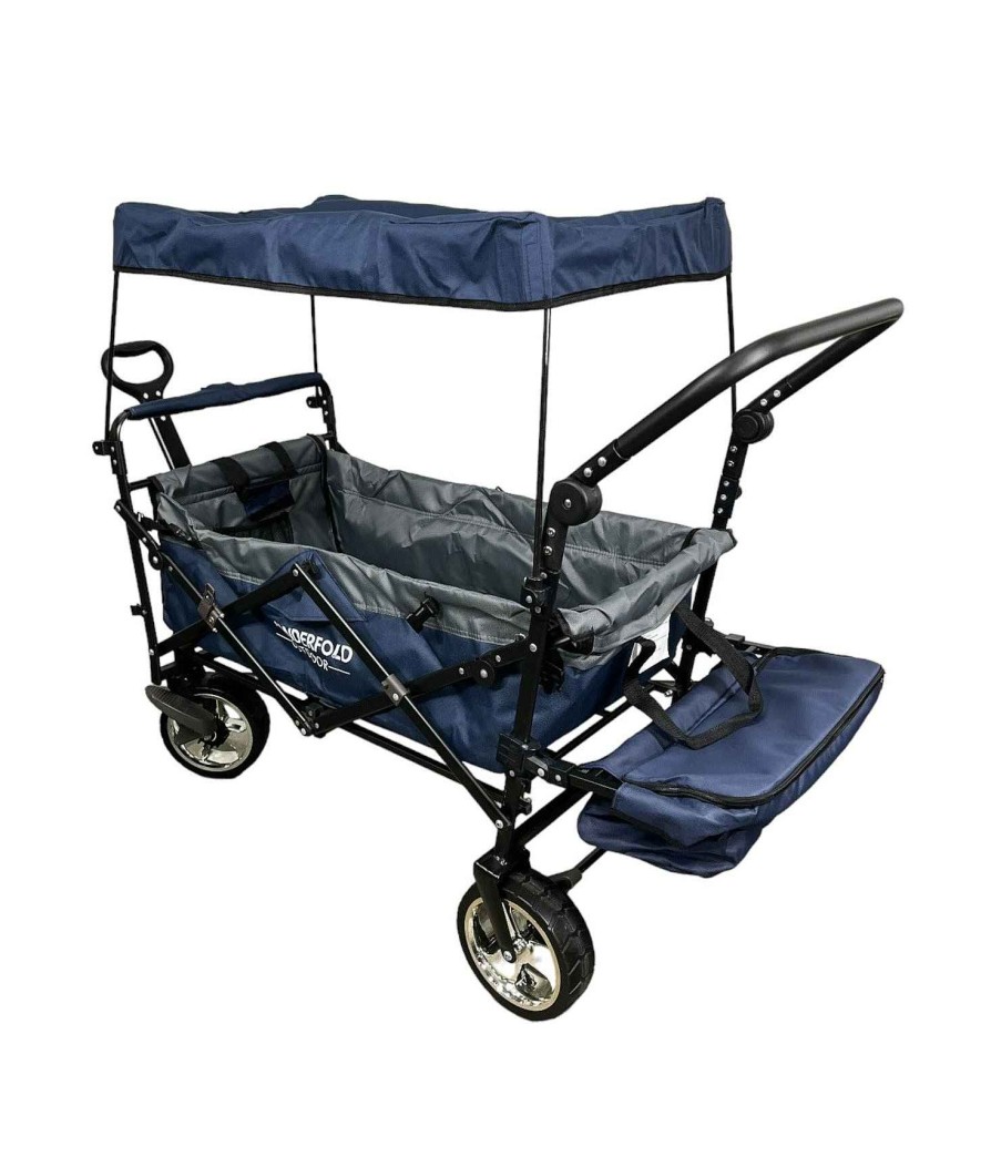 Baby Product Wonderfold | Wonderfold S4 Push & Pull Premium Utility Folding Wagon With Canopy, Blue