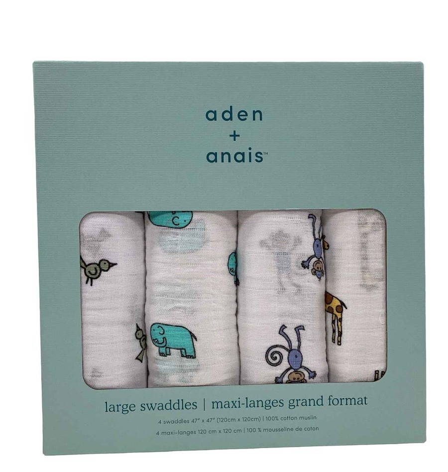 Baby Product Aden + Anais | Aden + Anais Large Cotton Muslin Swaddle, 4Pk, Jungle Jam