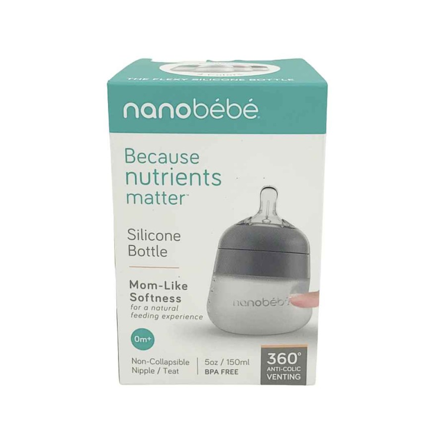 Baby Product Nanobébé | Nanobebe Flexy Silicone Baby Bottle, 5Oz, Grey