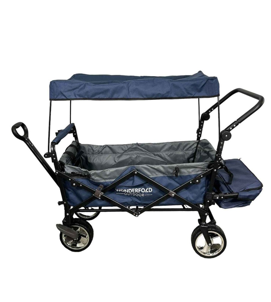 Baby Product Wonderfold | Wonderfold S4 Push & Pull Premium Utility Folding Wagon With Canopy, Blue