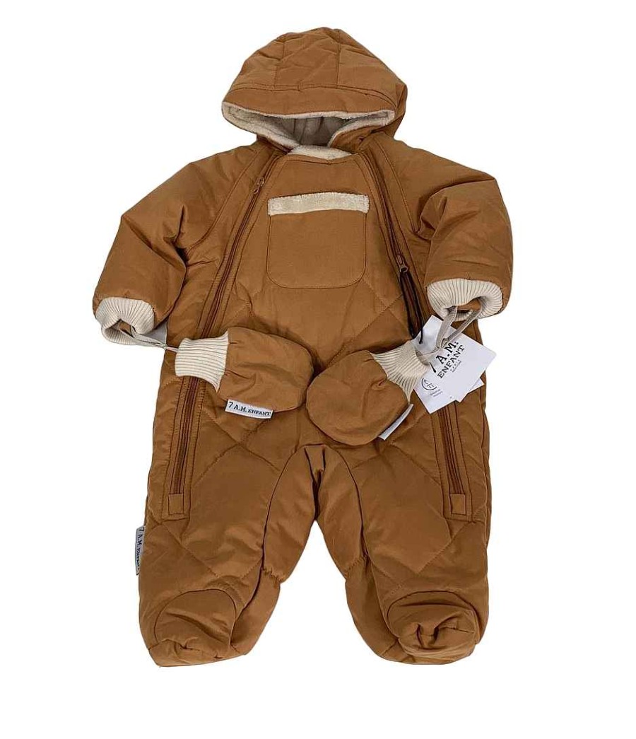 Baby Product 7 A.M. Enfant | 7 A.M. Enfant Benji Snowsuit Bebe, 3-6M, Cognac