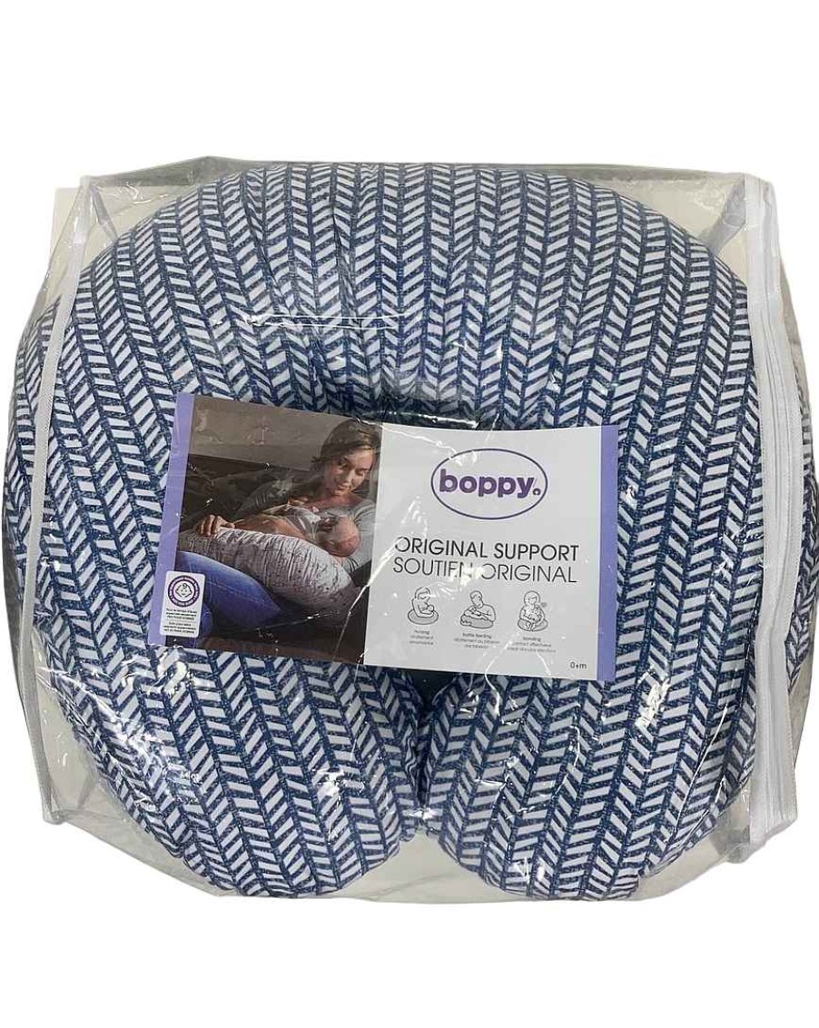 Baby Product Boppy | Boppy Nursing And Infant Support Pillow, White And Blue Stripes