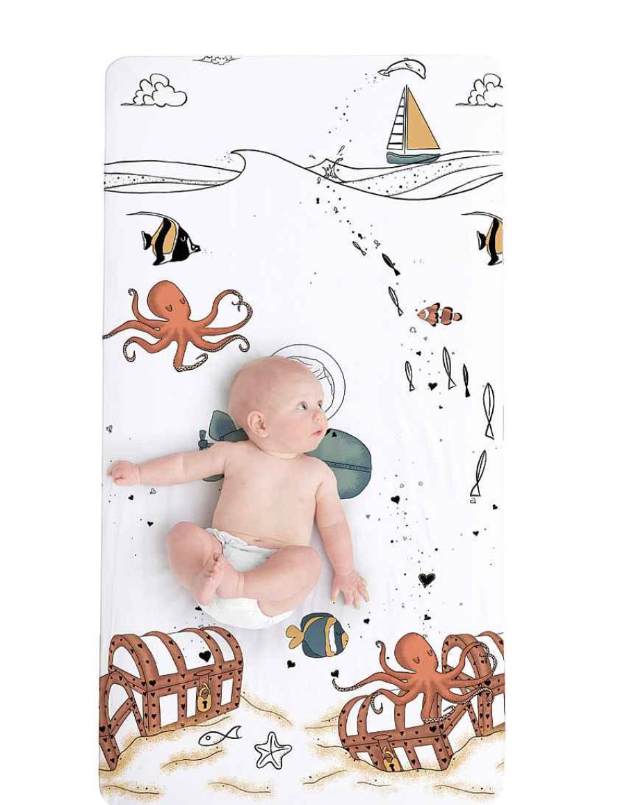 Baby Product JumpOff Jo | Jumpoff Jo Fitted Crib Sheet, Octopus Treasure