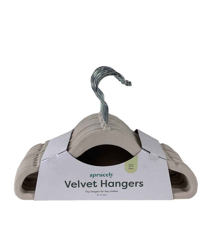 Baby Product Sprucely | Sprucely Velvet Hangers 20 Pack, Oat