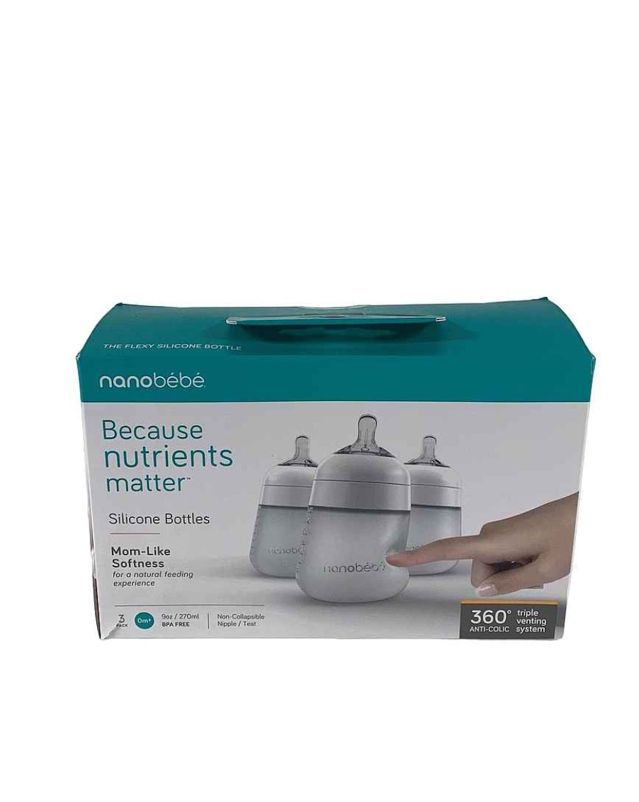 Baby Product Nanobébé | Nanobebe Flexy Silicone Baby Bottles, 9Oz, 3-Pack, White