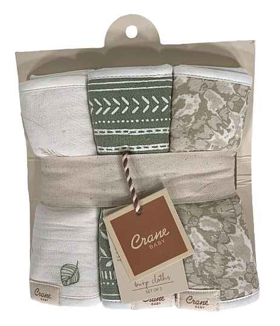 Baby Product Crane Baby | Crane Baby Cotton Muslin Burp Cloth Set, Willow, 3 Pack