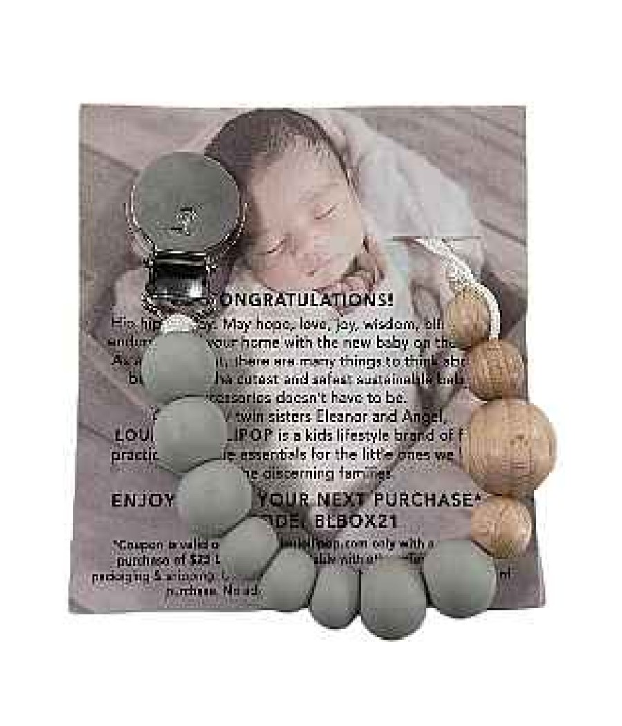 Baby Product LouLou Lollipop | Loulou Lollipop Pacifier Clip, Colour Block, Cool Grey