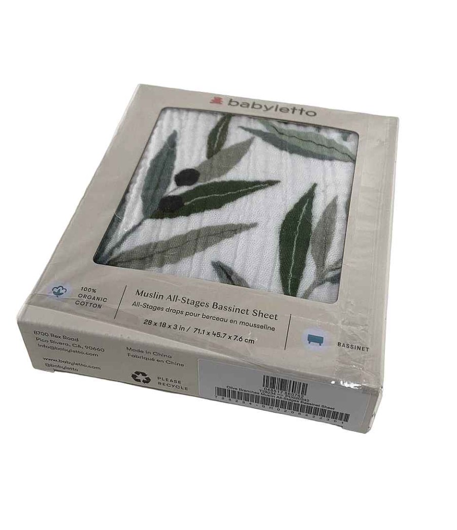 Baby Product Babyletto | Babyletto All-Stages Bassinet Sheet, Olive Branches