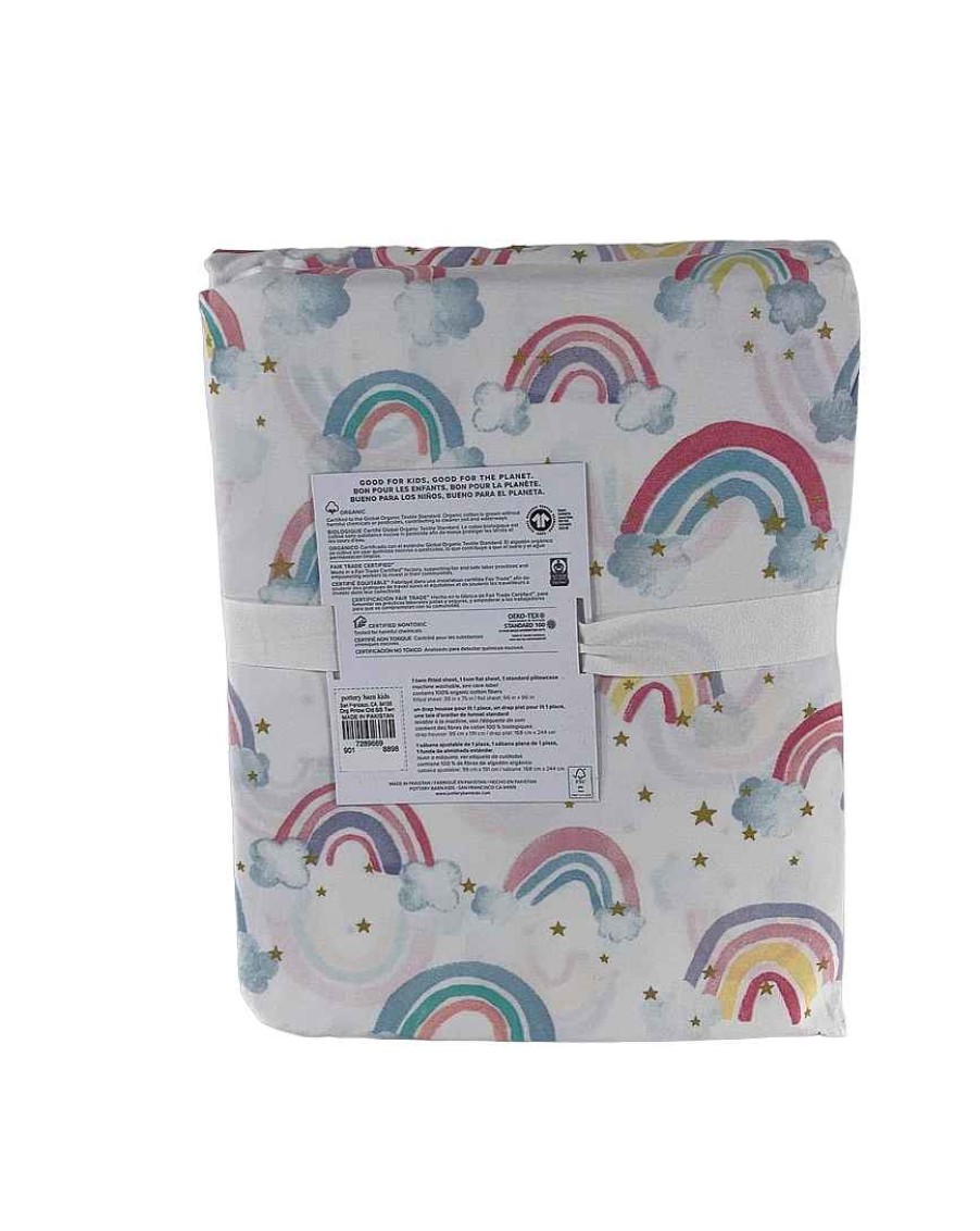 Baby Product Pottery Barn Kids | Pottery Barn Kids Organic Sheet Set, Twin, Rainbow Cloud