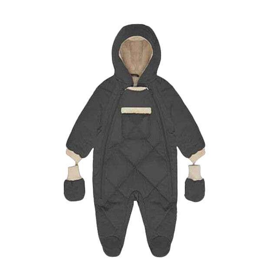 Baby Product 7 A.M. Enfant | 7 A.M. Enfant Benji Snowsuit Bebe, Smokey Grey Quilted