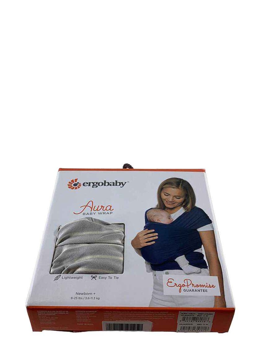 Baby Product Ergobaby | Ergobaby Aura Baby Wrap Grey Stripe