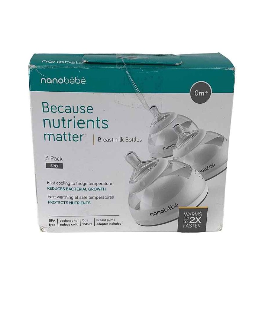 Baby Product Nanobébé | Nanobebe Breastmilk Baby Bottles 3-Pack, Grey