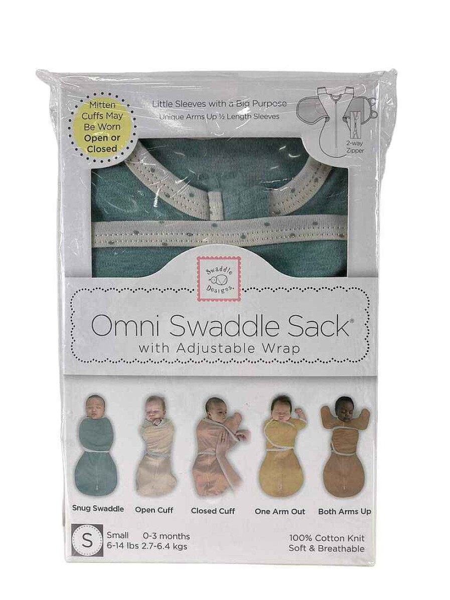 Baby Product Swaddle Designs | Swaddle Designs Omni Swaddle Sack With Wrap, Small, Heathered Jadeite