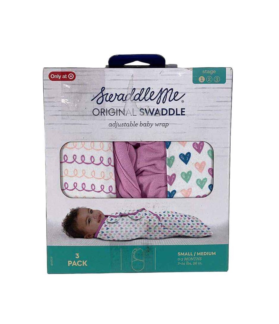 Baby Product Summer Infant | Summer Infant Swaddleme Original Swaddle Wrap 3Pk, Small (0-3 Months), Hearts And Hoops