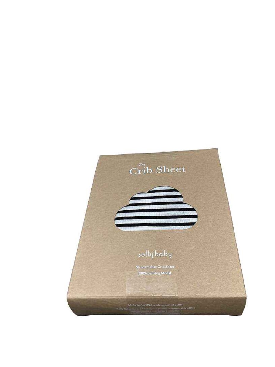 Baby Product Solly Baby | Solly Baby Crib Sheet, Black And Natural Stripe